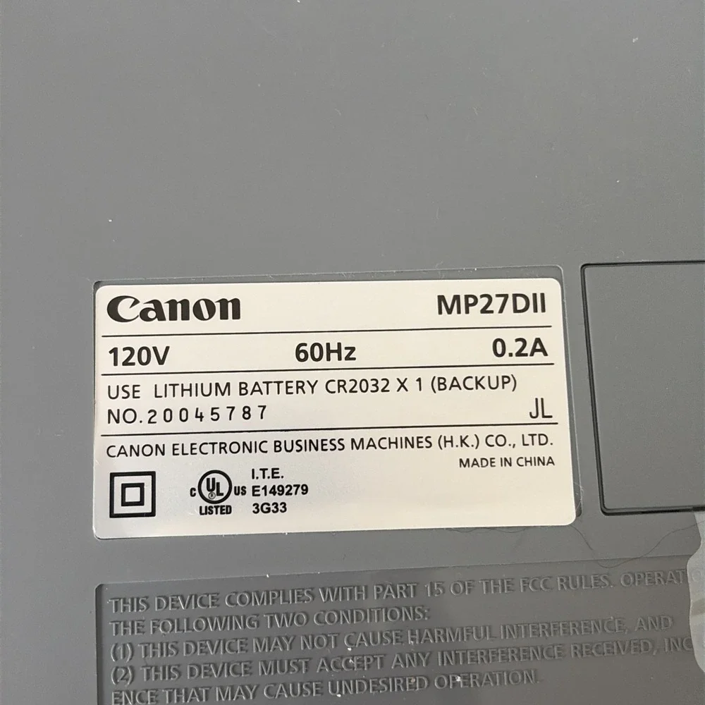 CANON MP27DII Clock & Calendar 12 digits PRINTING CALCULATOR *NO RIBBON*